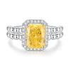 Women's 925 Sterling Silver Geometric Ring Set With Diamonds