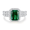 Women's 925 Sterling Silver Geometric Ring Set With Diamonds