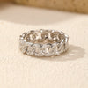 Women's 925 Sterling Silver Geometric Ring Set With Diamonds