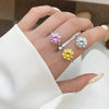 Women's 925 Sterling Silver Geometric Ring With Electroplating And Eight Heart Eight Arrows Color Zircon