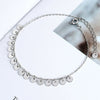 Women's 925 Sterling Silver Geometric Round Tassel Anklet Simple Fashion Anklet Foot Jewelry