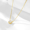 Women's 925 Sterling Silver Geometric Round Zircon Pendant Necklace With Diamond Design And Cross Chain