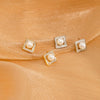 Women's Sterling Silver Geometric Square Pearl Earrings With Electroplated Finish Simple Natural Fashion Jewelry