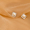 Women's Sterling Silver Geometric Square Pearl Earrings With Electroplated Finish Simple Natural Fashion Jewelry