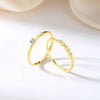 Women's 925 Sterling Silver Geometric Stacked Half Ring With Electroplating Style