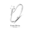 Women's 925 Sterling Silver Geometric Star Ring Electroplated Style