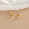 Women's 925 Sterling Silver Geometric Stud Earrings With Electroplated Finish Light Luxury Niche Design Fashion Jewelry