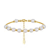 Women's 925 Sterling Silver Geometric Style Electroplated Bracelet