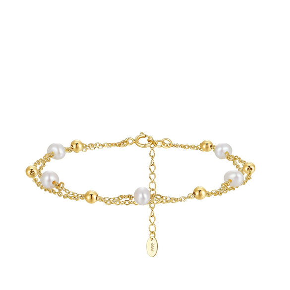 Women's 925 Sterling Silver Geometric Style Electroplated Bracelet