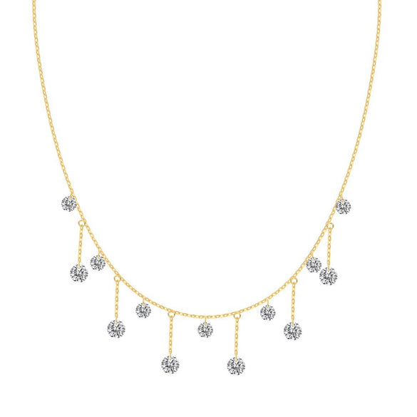 Women's 925 Sterling Silver Geometric Tassel Pendant Necklace With Electroplating And Cross Chain Style