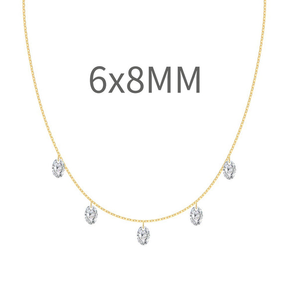Women's 925 Sterling Silver Geometric Tassel Pendant Necklace With Electroplating And Cross Chain Style