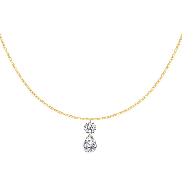 Women's 925 Sterling Silver Geometric Tassel Pendant Necklace With Electroplating And Cross Chain Style