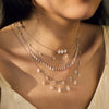 Women's 925 Sterling Silver Geometric Tassel Pendant Necklace With Electroplating And Cross Chain Style
