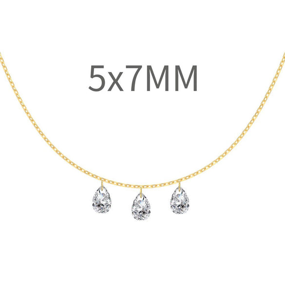Women's 925 Sterling Silver Geometric Tassel Pendant Necklace With Electroplating And Cross Chain Style