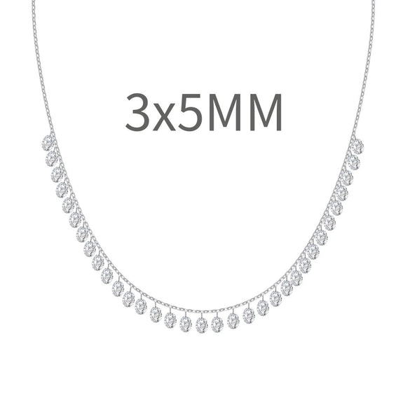 Women's 925 Sterling Silver Geometric Tassel Pendant Necklace With Electroplating And Cross Chain Style