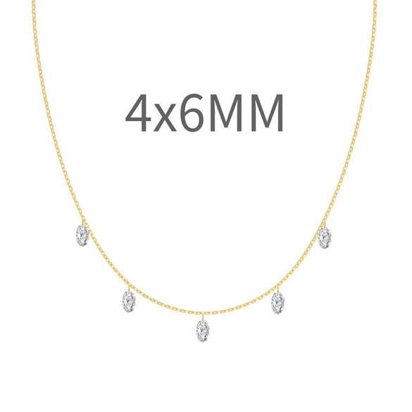 Women's 925 Sterling Silver Geometric Tassel Pendant Necklace With Electroplating And Cross Chain Style