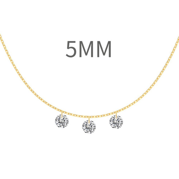 Women's 925 Sterling Silver Geometric Tassel Pendant Necklace With Electroplating And Cross Chain Style