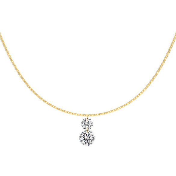 Women's 925 Sterling Silver Geometric Tassel Pendant Necklace With Electroplating And Cross Chain Style