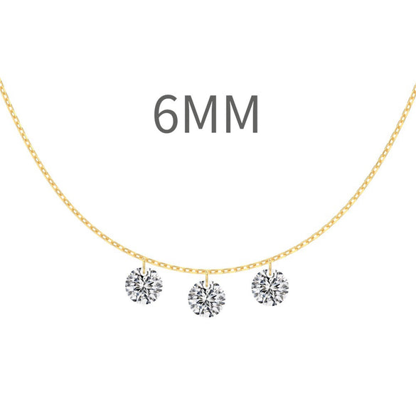 Women's 925 Sterling Silver Geometric Tassel Pendant Necklace With Electroplating And Cross Chain Style