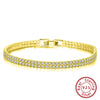 Women's 925 Sterling Silver Geometric Tennis Bracelet With Zircon Electroplated Jewelry