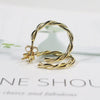 Women's 925 Sterling Silver Geometric Twist Hoop Earrings With Electroplated Finish