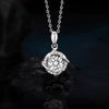 Women's 925 Sterling Silver Geometric Windmill Pendant Necklace Set With Diamonds And Moissanite