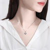 Women's 925 Sterling Silver Geometric Windmill Pendant Necklace Set With Diamonds And Moissanite