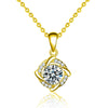 Women's 925 Sterling Silver Geometric Windmill Pendant Necklace Set With Diamonds And Moissanite