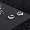 Women's Sterling Silver Geometric Zircon Ear Cuffs Electroplated Rowset Nonpiercing Ear Bone Clips Minimalist Jewelry