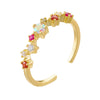 Women's 925 Sterling Silver Geometric Zircon Open Ring And Bracelet Fashionable And Versatile