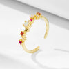 Women's 925 Sterling Silver Geometric Zircon Open Ring And Bracelet Fashionable And Versatile