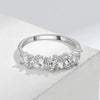 Women's Sterling Silver Geometric Zircon Ring With Electroplated Simple Fashion Design