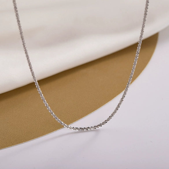 Women's Sterling Silver Gypsophila Necklace With Geometric Design And Electroplated Finish Delicate Clavicle Chain Jewelry