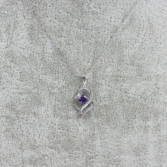 Women's Sterling Silver Heart Pendant Love Necklace With Micro Inlaid Zircon Trendy Simple Jewelry Wholesale