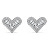 Women's 925 Sterling Silver Heart Shape Electroplated Earrings Set Fashionable And Personalized Design