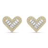 Women's 925 Sterling Silver Heart Shape Electroplated Earrings Set Fashionable And Personalized Design