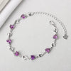 Women's 925 Sterling Silver Heart Shaped Bracelet With Electroplated Geometric Lucky Heart Design Fashion Jewelry