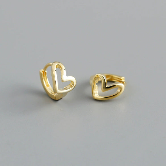 Women's 925 Sterling Silver Heart Shaped Earrings With Fine Craftsmanship Fashion Expression Style