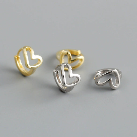 Women's 925 Sterling Silver Heart Shaped Earrings With Fine Craftsmanship Fashion Expression Style