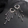 Women's 925 Sterling Silver Heart Shaped Tassel Earrings Geometric Light Luxury Electroplated Dangle Ear Buckle Earrings