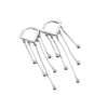 Women's 925 Sterling Silver Heart Shaped Tassel Earrings Geometric Light Luxury Electroplated Dangle Ear Buckle Earrings