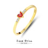 Women's 925 Sterling Silver Heartshaped Ring With Electroplating Sweet Style