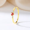 Women's 925 Sterling Silver Heartshaped Ring With Electroplating Sweet Style