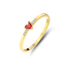 Women's 925 Sterling Silver Heartshaped Ring With Electroplating Sweet Style