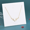 Women's Sterling Silver Heartshaped Zircon Antler Deer Pendant Necklace With Electroplated Cross Chain