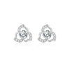 Women's 925 Sterling Silver Hollow Clover And Flower Electroplated Earrings