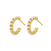 Women's Sterling Silver Imitation Pearl Earrings Geometric Ushape Semicircle Design Electroplated Retro Style
