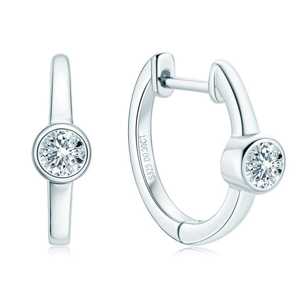 Women's 925 Sterling Silver 18K Gold Plated Geometric Moissanite Earrings