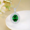 Women's 925 Sterling Silver Lace Necklace With Geometric Pattern And Inlaid High Carbon Stone Pendant