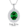 Women's 925 Sterling Silver Lace Necklace With Geometric Pattern And Inlaid High Carbon Stone Pendant